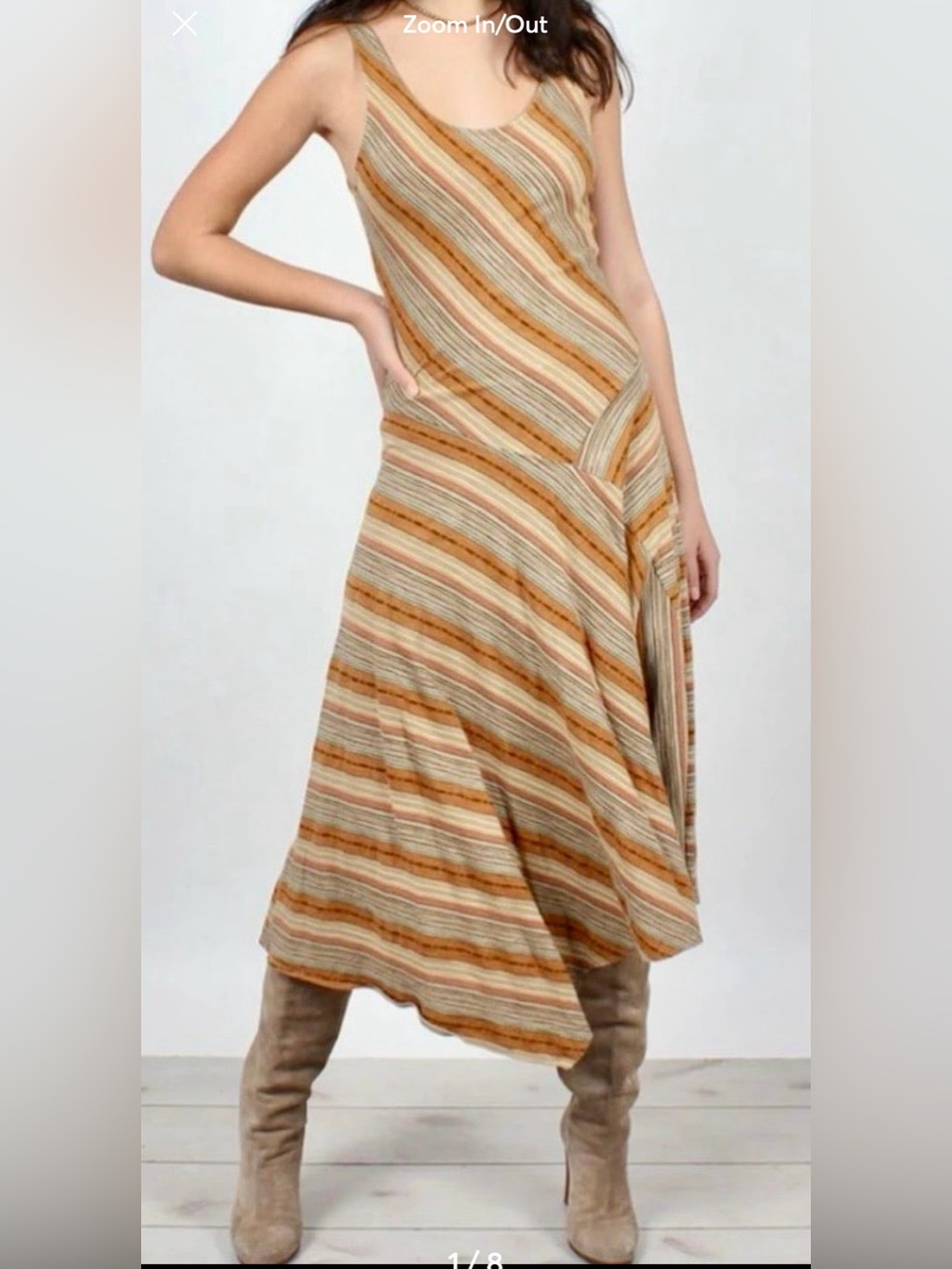 Lauren Ralph Lauren Desert Stripe Flare Dress – Size XL 100% Cotton - Picture 2 of 9